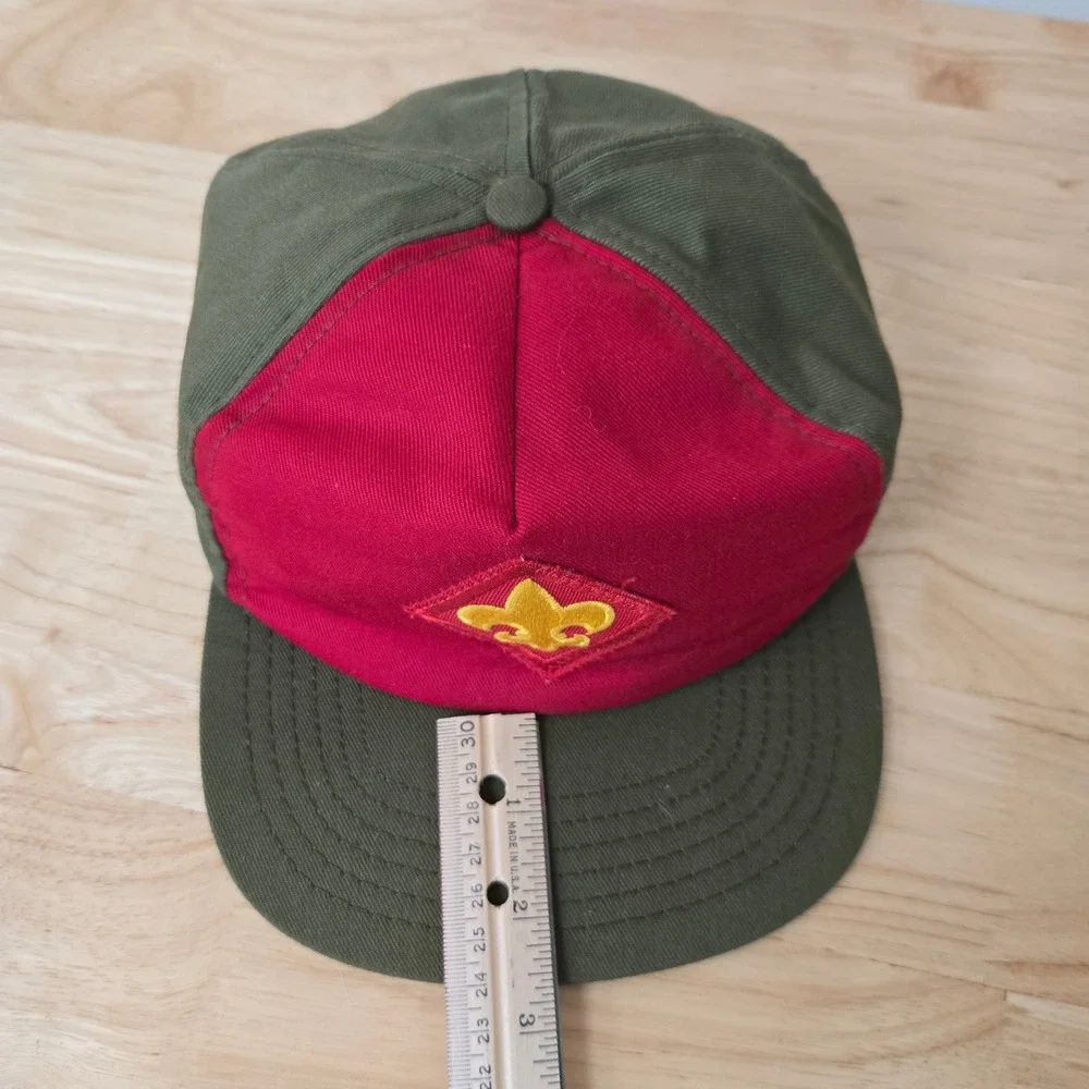 Vintage BSA Scout Cap Hat Webelos Kids Teens Green 1980s USA Boy Scouts Official